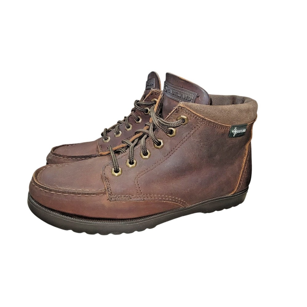 Eastland Seneca Camp Moc Women's 8.5 W Leather Chukka Ankle Bomber Brown Boots - Picture 2 of 10